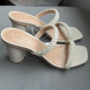 LAST ONE! A New Day Audra Pearl Mule Heels Size 6.5